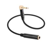 CERRXIAN Câble audio TS mono coudé 3,5 mm vers 6,35 mm femelle, 0,3 m/1 FT Câble de brassage mono TS pour guitare électrique, table de mixage, amplificateur et haut-parleur