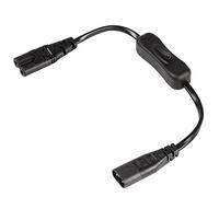 CERRXIAN Câble d'alimentation IEC 320 C7 vers C8 de 1 Pied avec Interrupteur, rallonge C8 mâle vers C7 Femelle avec câbles Courts d'alimentation Marche/arrêt C7/C8