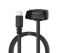 CERRXIAN Câble d'alimentation OBD à angle droit OBD2 vers adaptateur de type C 12 V OBD II mâle vers connecteur USB mâle 12 V 3 A pour caméra de tableau de bord, téléphone, GPS, DVR et autres