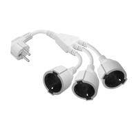 CERRXIAN Câble d'alimentation répartiteur en Y EU Europe Schuko UPS PDU Y, IEC 320 CEE 7/7 mâle vers 3X CEE 7/3 Europe Schuko Femelle câble d'extension Adaptateur 1 Pied (White)