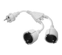 CERRXIAN Câble d'alimentation répartiteur en Y Schuko UPS PDU Y de 0,3 m, IEC 320 CEE 7/7 mâle vers 2 x CEE 7/3 Europe Schuko Femelle, câble d'extension Adaptateur de Prise (White)
