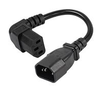 CERRXIAN Câble d'extension d'alimentation PDU IEC 320 C14 à 90 degrés C13, C14 mâle à Angle Descendant C13 Femelle 3 Broches pour moniteurs, Ordinateurs, etc.-0,2 m/7,8 Pouces