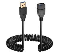 CERRXIAN Câble d'extension USB 3.0 de 1,2 m, câble spiralé USB A mâle vers femelle 5 V/2 A 5G transfert de données élevé pour téléphone, concentrateur USB, clavier, appareil photo, disque dur,