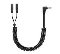 CERRXIAN Câble répartiteur en Y à 90 degrés 3,5 mm mâle vers 2 femelles Spring - Câble spirale double de 3,5 mm - TRS 1/8" - 1 mâle vers 2 femelles - Câble répartiteur audio en spirale pour la maison