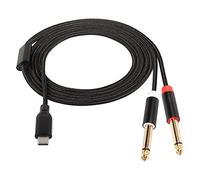 CERRXIAN Câble stéréo USB C vers double TRS de 6,35 mm, USB C vers câble audio de 6,35 mm, câble répartiteur USB de type C mâle vers 2 x mono mâles de 6,35 mm pour tablette, ordinateur portable