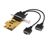 CERRXIAN Carte d'extension PCIE vers 2 ports RS232, DB9 Dual Channel PCIe X1 AX99100 pour PC de bureau, avec câble externe à 2 ports