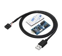 CERRXIAN Carte mère USB 2.0 A vers en-tête 9 broches, adaptateur répartiteur de hub d'extension 1 à 2, multiplicateur de port adaptateur connecteur 9 broches