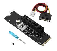 CERRXIAN Carte Riser M.2 NGFF vers PCI-E X4, M Key M.2 2260 2280 Port SSD vers Adaptateur PCIE Convertisseur avec Cordon d'alimentation SATA pour BTC Miner Mining