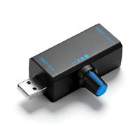 CERRXIAN Contrôleur de vitesse de ventilateur USB, régulateur continu 18 W avec entrée USB-A et Type-C 5 V 4 A, commande facile par bouton pour les dispositifs de refroidissement USB