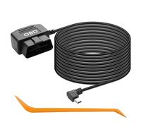 CERRXIAN Cordon d'alimentation mini OBD de 11,5 pieds, Cordon d'alimentation pour enregistreur de conduite OBD vers Mini 90 degrés à droite, surveillance 24 heures/mode Acc (Mini R)