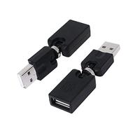 CERRXIAN Lot de 2 adaptateurs rotatifs et pivotants USB 2.0 type A mâle vers type A femelle, rotation à 360 degrés, angle droit réglable