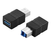 CERRXIAN Lot de 2 adaptateurs USB 3.0 type A femelle vers type B mâle 5 Gbit/s USB A vers B pour imprimante, scanner, disque dur externe