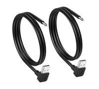 CERRXIAN Lot de 2 câbles courts USB A mâles à 4 broches - 90 degrés - USB 2.0 mâle vers câble nu - Extrémité ouverte - Pour réparation de données et d'alimentation - 0,5 m (down)