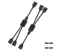 CERRXIAN Lot de 2 câbles répartiteurs ARGB 5 V 3 broches, 1 à 2 5 V 3 broches adressables avec broches mâles, 1 femelle vers 2 ports femelles, connecteur d'extension HUB 3 broches ARGB (1 to 2F)
