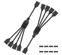 CERRXIAN Lot de 2 câbles répartiteurs ARGB 5 V 3 broches, 1 à 4 5 V 3 broches adressables avec broches mâles, 1 femelle vers 4 ports femelles, connecteur d'extension HUB 3 broches ARGB (1 to 4F)