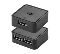CERRXIAN Lot de 2 commutateurs USB 2.0 1 entrée 2 sorties, commutateur USB bidirectionnel pour 2 ordinateurs partagent 1 appareil pour imprimante, scanner, clavier