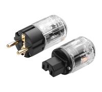 CERRXIAN Prise Audiophile HiFi Schuko, Connecteur d'alimentation Pur Cuivre 15A/125V Euro CEE 7/7, Connecteur IEC C13/C15 10A/250V, Dorure Or Pur Cuivre, pour Câble d'alimentation Audio DIY HiFi