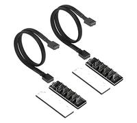 CERRXIAN Répartiteur ventilateur pc à 4 broches PC 5 Way Splitter PWM 1 à 5 Splitter 5 Way PC CASE MONDÉE INTERNE 4 PIN / 3 PIN VANNE ÉCOUTE CORDE CABLE CABLE 1FT - 2PCS