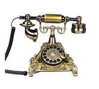 CERRXIAN Téléphone rotatif antique, résine imitation cuivre rétro pour décoration de téléphone à domicile ou bureau (couleur cuivre-117AS)