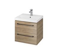Cersanit Gala lavabo avec meuble et poignées 50.5 cm noyer S801-368