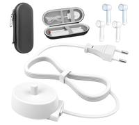 cersaty Chargeur de Brosse à Dents Electrique Set, Chargeur pour Brosses électriques avec Boîte und Coque de Brosse à Dents pour Braun Oral B iO6,iO5,iO4,iO3,Genius X