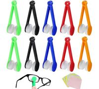 cersaty® Lot de 20 mini nettoyeurs de lunettes portables en microfibre avec 10 chiffons de nettoyage en soie d'île pour lunettes de soleil myopes