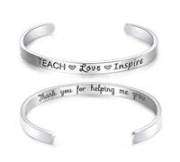 CERSLIMO Cadeau pour enseignant, cadeau de remise de diplôme, bracelet pour enseignant, bijoux pour enseigner l'amour, inspirer l'amour, cadeau de remerciement de la part d'un étudiant pour femme,