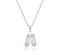 CERSLIMO Collier de fée pour filles adolescentes, cristaux arc-en-ciel pour filles, adorable collier ballerine pour filles, cadeau de Noël | Cadeaux de danse pour filles, 2cm x 2.8cm, Zircone cubique