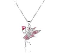 CERSLIMO Collier fée pour adolescentes - Cristaux arc-en-ciel pour filles - Adorable collier de ballet pour fille - Cadeau de Noël | Récital de danse pour filles, Zircone cubique, Pas de gemme