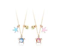 CERSLIMO Collier pour meilleure amie - Collier mignon tortue de mer/avocat/arc-en-ciel/chiens pour 2 filles Bijoux pour meilleure amie Cadeau d'anniversaire Noël, Plaqué or, Pas de gemme