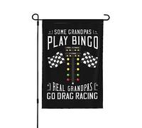 Certains grands-pères jouent au bingo, les vrais grands-pères font des courses de dragsters. Drapeau de jardin 71 x 102 cm, drapeau double face pour pelouse et jardin, décoration extérieure pour les f