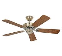 Certeo Ventilateur de Plafond Classic Royal - Ø hélice 1030 mm - chêne Ancien/Laiton Ancien - Ventilateur Ventilateur de Plafond Ventilateurs Ventilateurs de Plafond