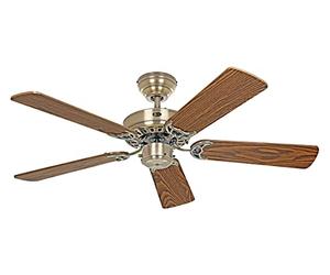 Certeo Ventilateur de Plafond Classic Royal - Ø hélice 1030 mm - chêne Ancien/Laiton Ancien - Ventilateur Ventilateur de Plafond Ventilateurs Ventilateurs de Plafond