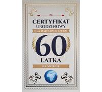 Certificat d'anniversaire 60e anniversaire carte homme