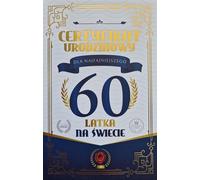 Certificat d'anniversaire 60e anniversaire carte homme