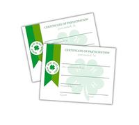 Certificat de participation 4H Agricultural Club 30pk 21,6 x 27,9 cm Vert Blanc Jeunes responsables du programme Développement agricole 4-H'ers Bétail
