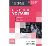 Certificat voltaire Présentation - règles essentielles à connaître - entraînement - Cosimo Campa - Studyrama Eds - broché - Méthode de langue