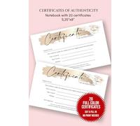 Certificate of Authenticity: Small Size Certificate of Authenticity for Artwork | Notebook with 20 Certificates | Art Authentication Certificates for Original Paintings, Prints, and Handmade Art