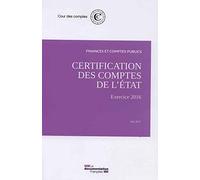 Certification des comptes de l'état exercice 2016