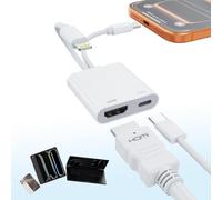 [Certificato MFi] Adattatore USB-C e Lightning a HDMI per iPhone 17/16/15 per televisore/proiettore, convertitore AV digitale 4K a 60Hz Adattatore da iPad a TV, Apple Lightning a HDMI per iPad/MacBook