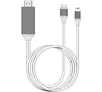 [Certifié Apple] Câble adaptateur Lightning vers HDMI, connecteurs audio et vidéo 1080P Digital AV Sync pour TV/Projecteur/Moniteur - 6,6ft White