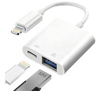 [Certifié Apple MFi] 2 en 1 Adaptateur Lightning vers USB 3.0 avec Port de Charge Rapide, Adaptateur iPhone vers USB OTG pour iPad/Flash Drive/Card Reader/Mouse/Keyboard/MIDI/Game Controller/Souris