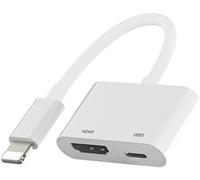 [Certifié Apple MFi] Adaptateur Lightning vers HDMI AV numérique, pour iPad Adaptateur iPhone vers HDMI 1080P avec port de charge Lightning compatible avec les modèles iPhone, iPad et iPod et les proj