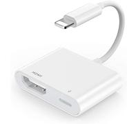 [Certifié Apple MFi] Adaptateur Lightning vers HDMI pour iPhone, adaptateur AV numérique HD 1080p Connecteur de synchronisation d'écran - Connectez l'iPhone 14 13 12 11 XS XR X 8, iPad à la TV, aucune