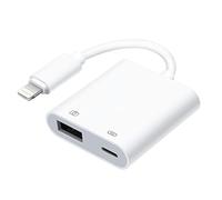 [Certifié Apple MFi] Adaptateur Lightning vers USB OTG pour appareil photo avec port de charge pour iPhone/iPad, lecteur de cartes, clé USB, clavier, souris - Plug and Play