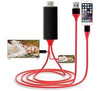 [Certifié Apple MFi] Câble adaptateur Lightning vers HDMI compatible avec iPhone, DVI vers HDMI 1080p Écran de synchronisation numérique Adaptateur audio et vidéo avec connecteur de port de charge