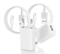 【Certifié Apple MFi】Chargeur iPhone,2Pack Chargeur USB et Câble de 1M,5V/1A USB Charger Adaptateur Mural Secteur Alimentation Compatible avec iPhone 14/14 Pro/14 Pro/13/13 Pro/12/12 Pro/11/SE/X/8/iPad
