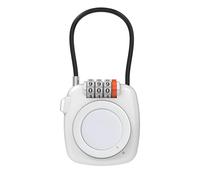 [Certifié Apple MFi] Étiquette de suivi iOS et support avec serrure à combinaison, compatible avec Apple Find My AirTag, Air Tag Porte-bagages pour sac à dos, sac, valise (blanc + traqueur blanc)