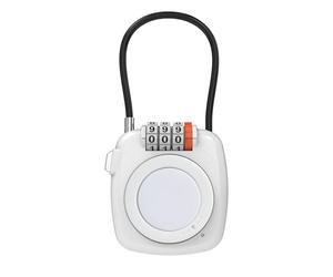 [Certifié Apple MFi] Étiquette de suivi iOS et support avec serrure à combinaison, compatible avec Apple Find My AirTag, Air Tag Porte-bagages pour sac à dos, sac, valise (blanc + traqueur blanc)