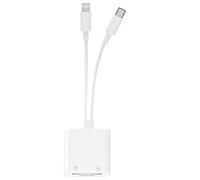 [Certifié Apple MFi ] Lecteur de carte SD iPhone 4 en 1 avec double fente pour carte mémoire MicroSD/TF, adaptateur de visionnage, Plug and Play pour iPhone/iPad/iMac